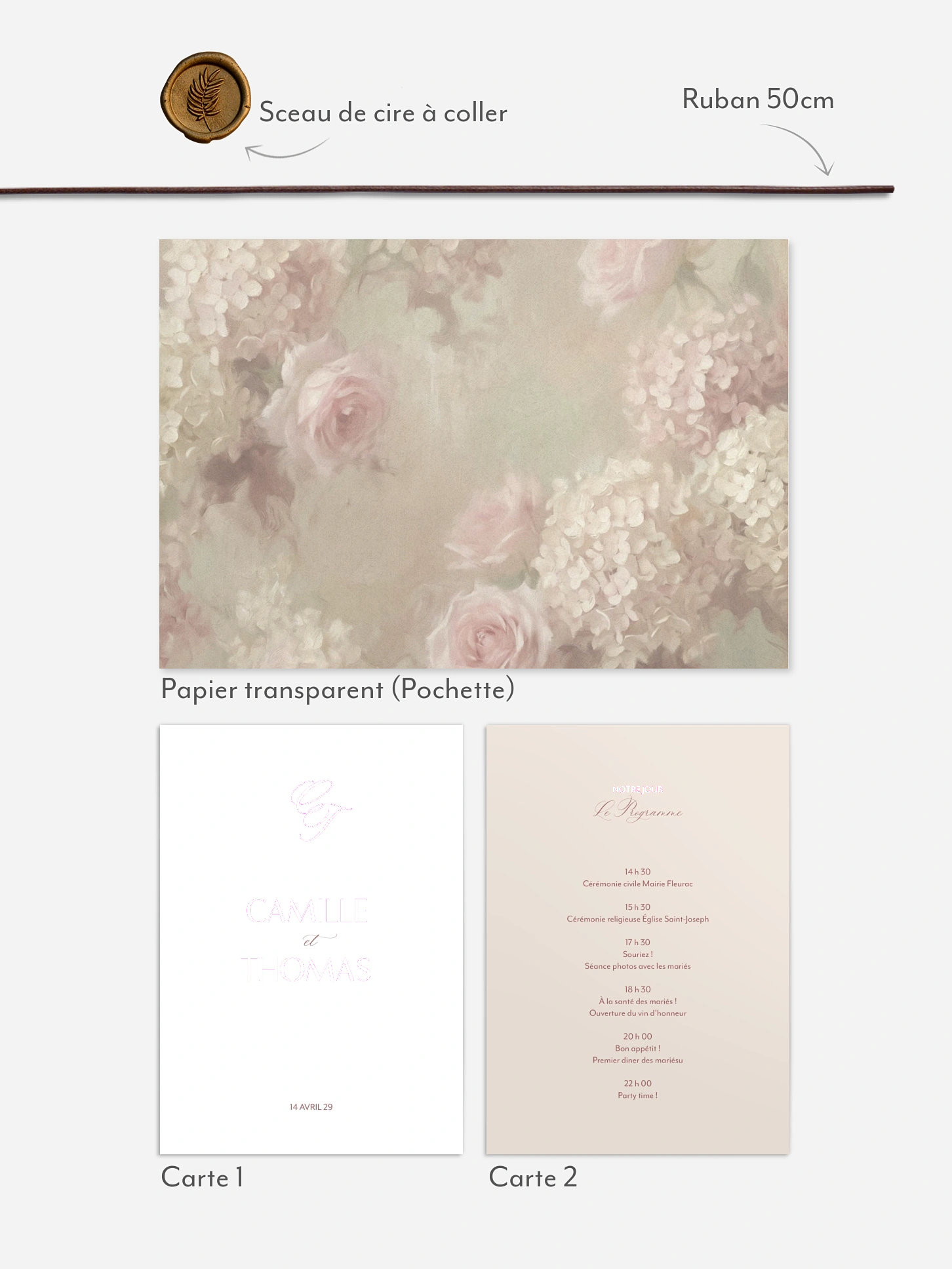 Faire-part de mariage L'amour des hortensias