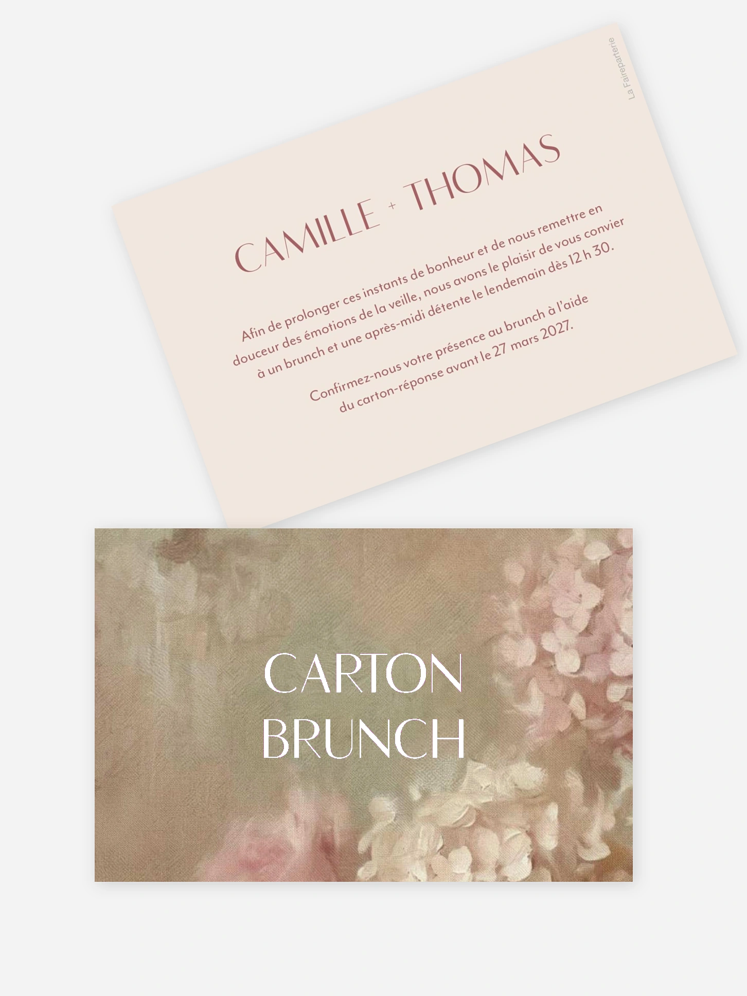 Carte brunch L'amour des hortensias