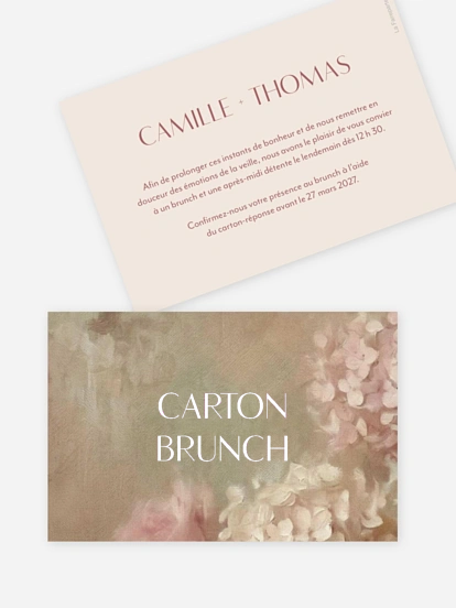 Carte brunch L'amour des hortensias
