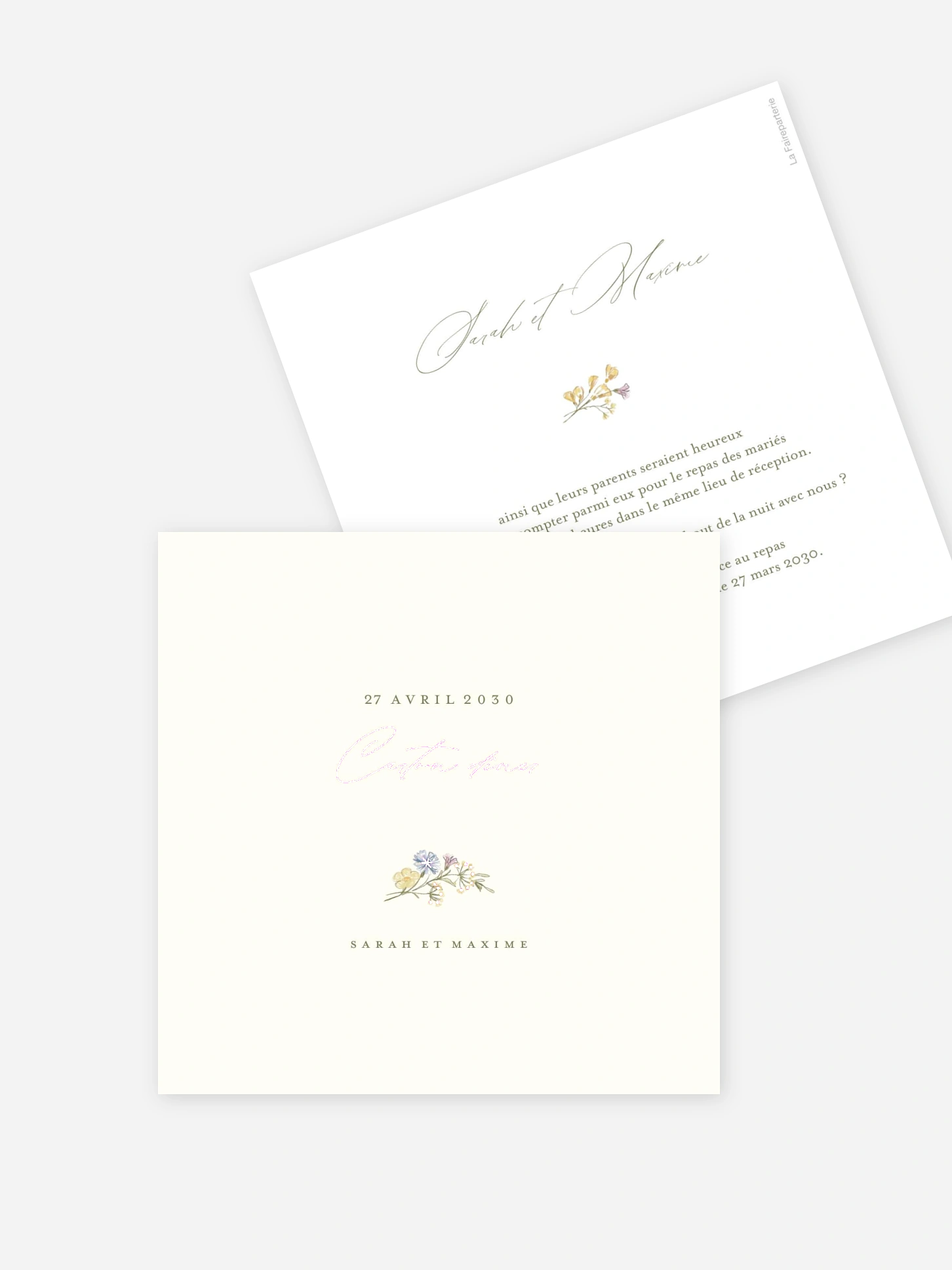 Carton d'invitation Arche de bleuets