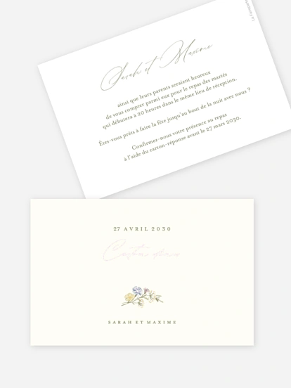 Carton d'invitation Arche de bleuets