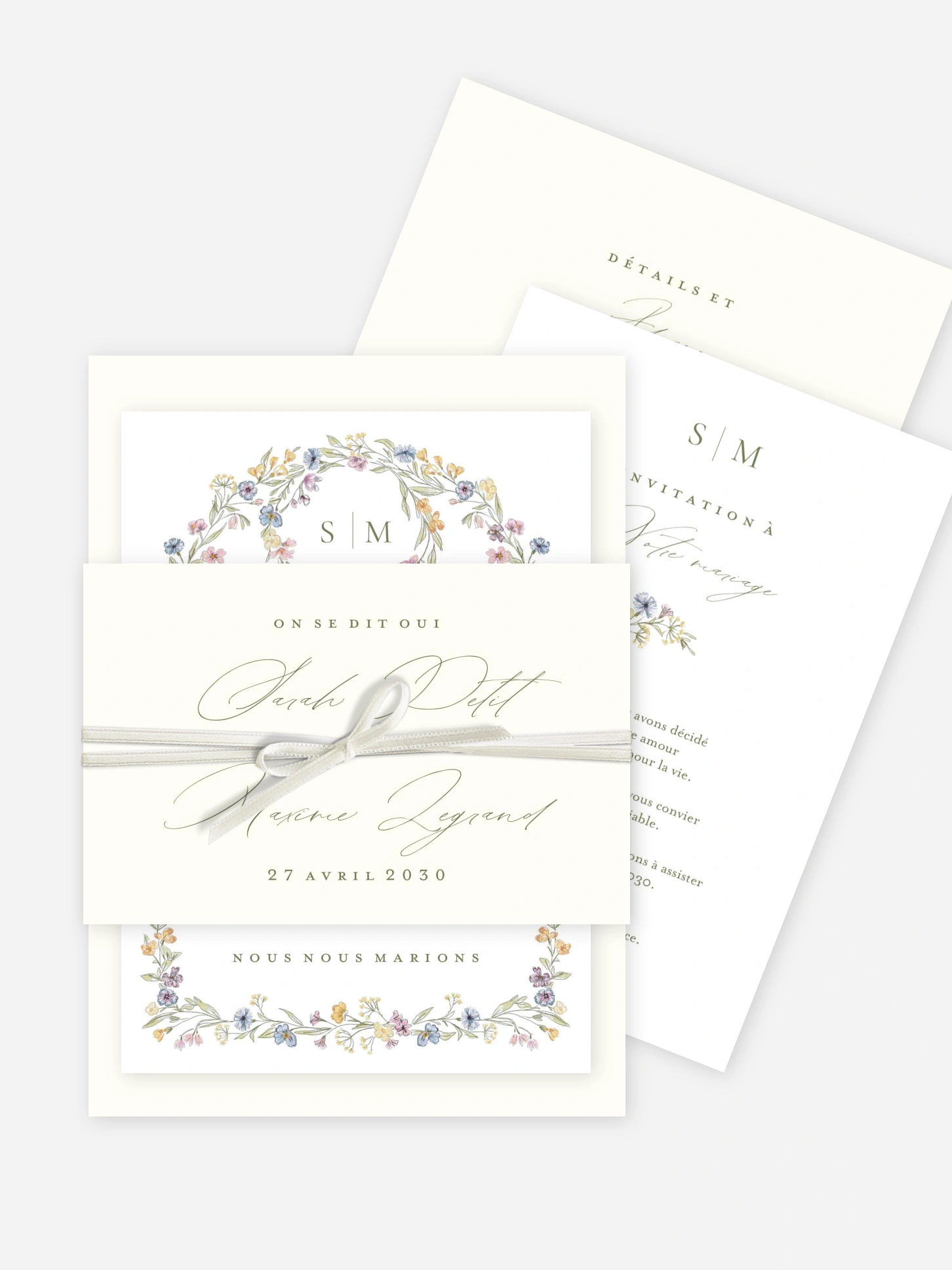 Faire-part de mariage Arche de bleuets