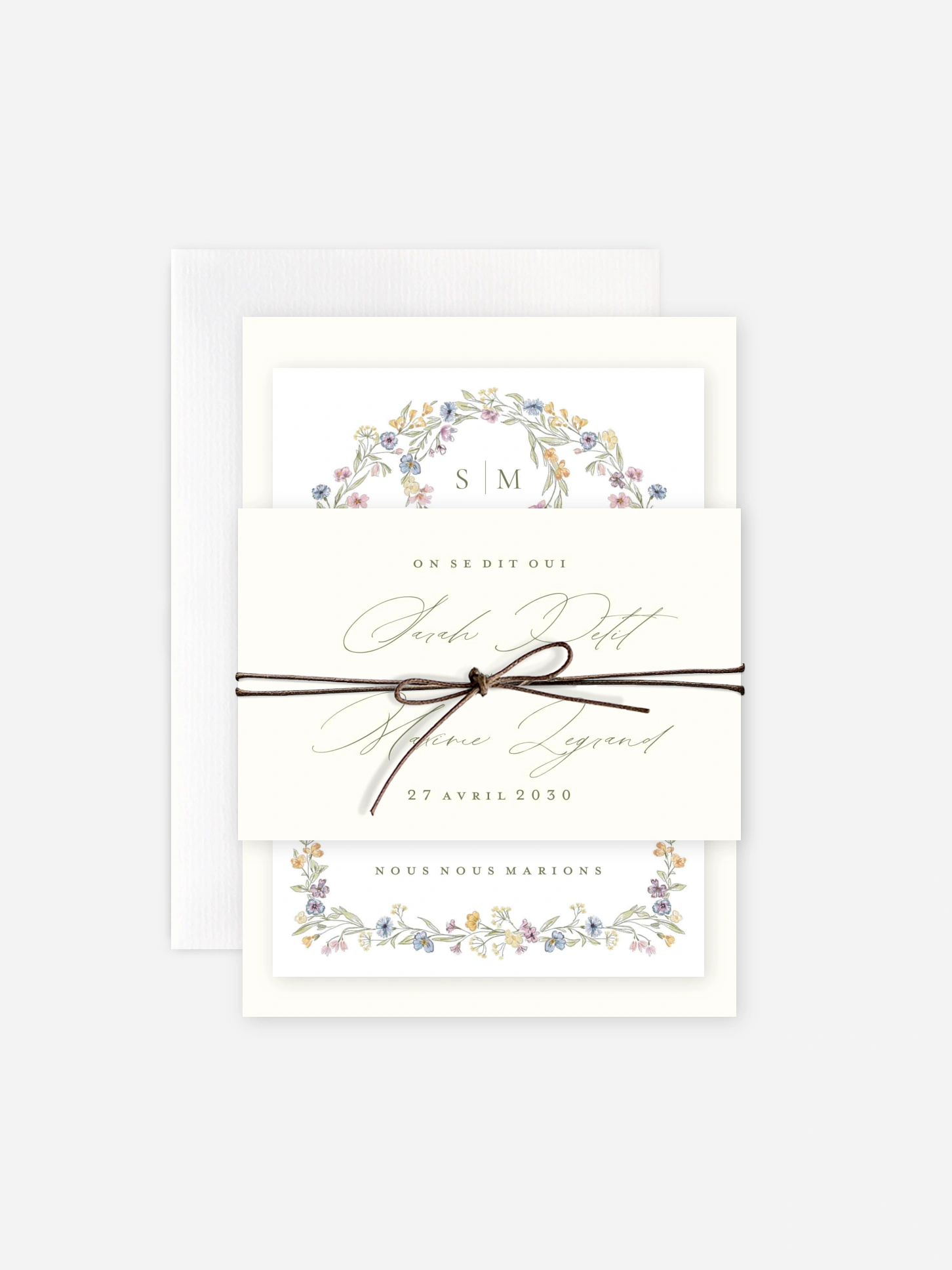 Faire-part de mariage Arche de bleuets