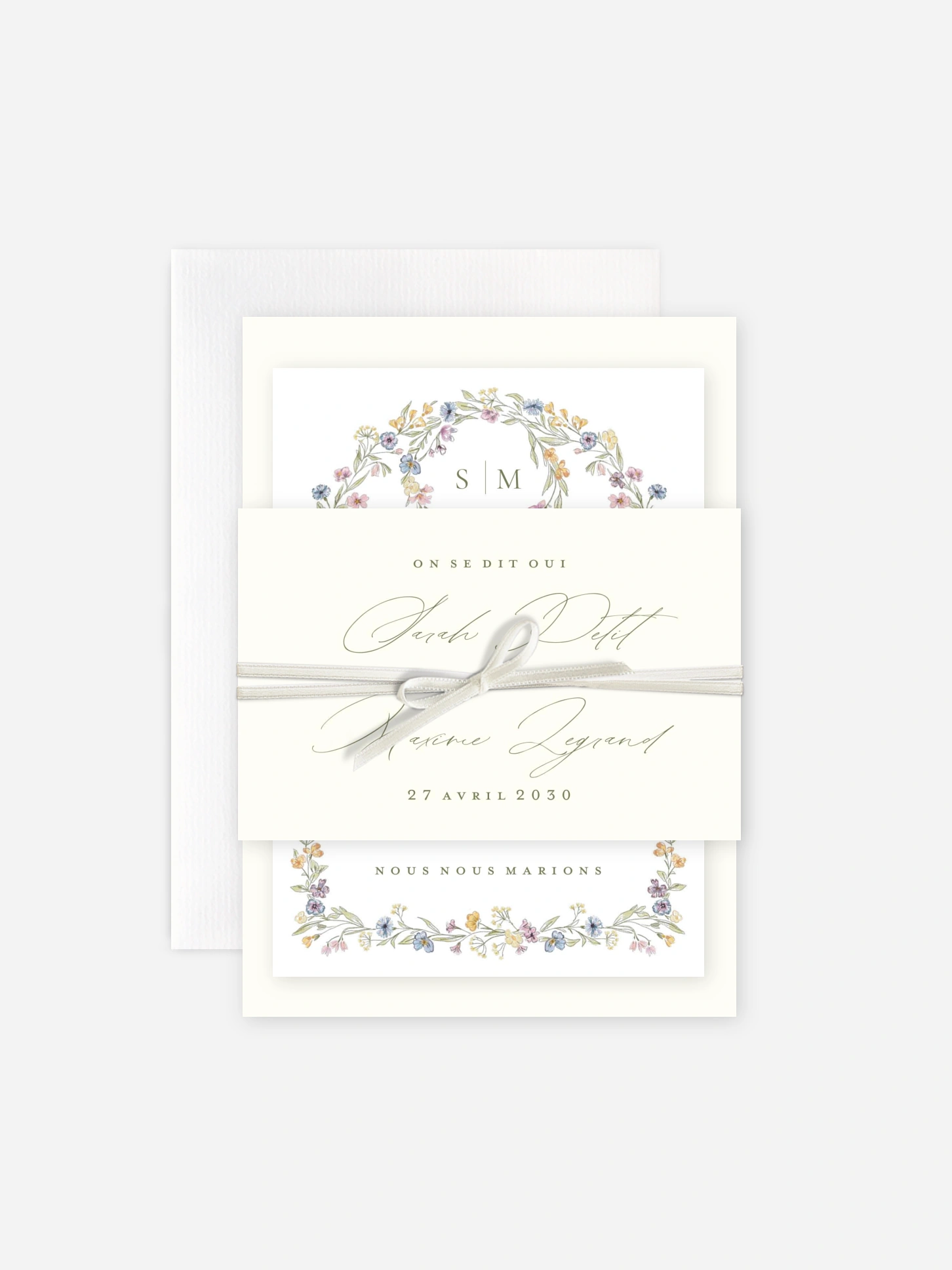 Faire-part de mariage Arche de bleuets