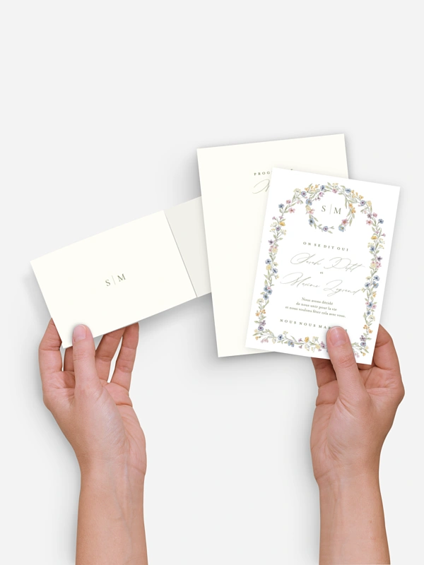Faire-part de mariage Arche de bleuets