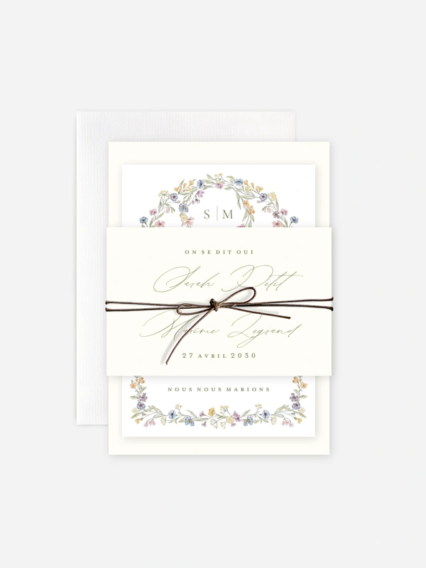 Faire-part de mariage Arche de bleuets