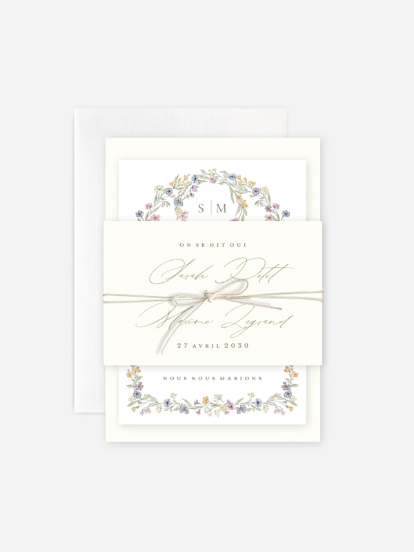 Faire-part de mariage Arche de bleuets