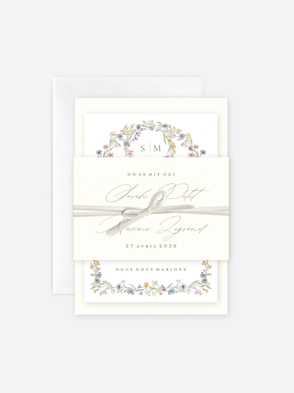 Faire-part de mariage Arche de bleuets
