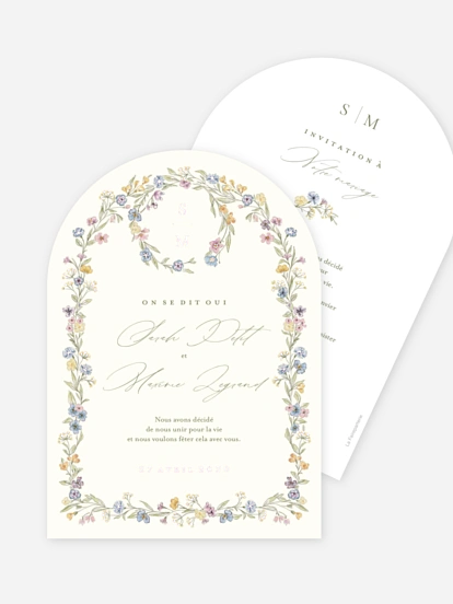 Faire-part de mariage Arche de bleuets