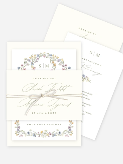Faire-part de mariage Arche de bleuets