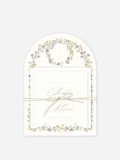 Faire-part de mariage Arche de bleuets