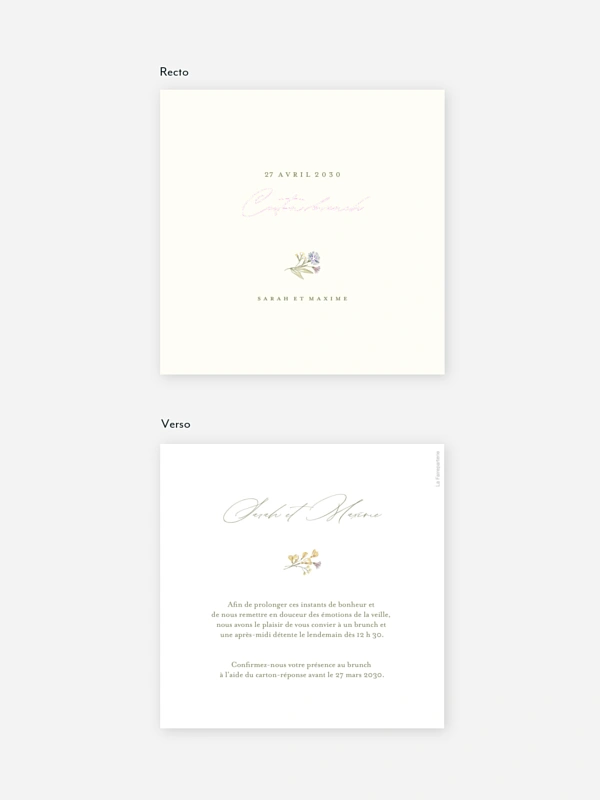 Carte brunch Arche de bleuets