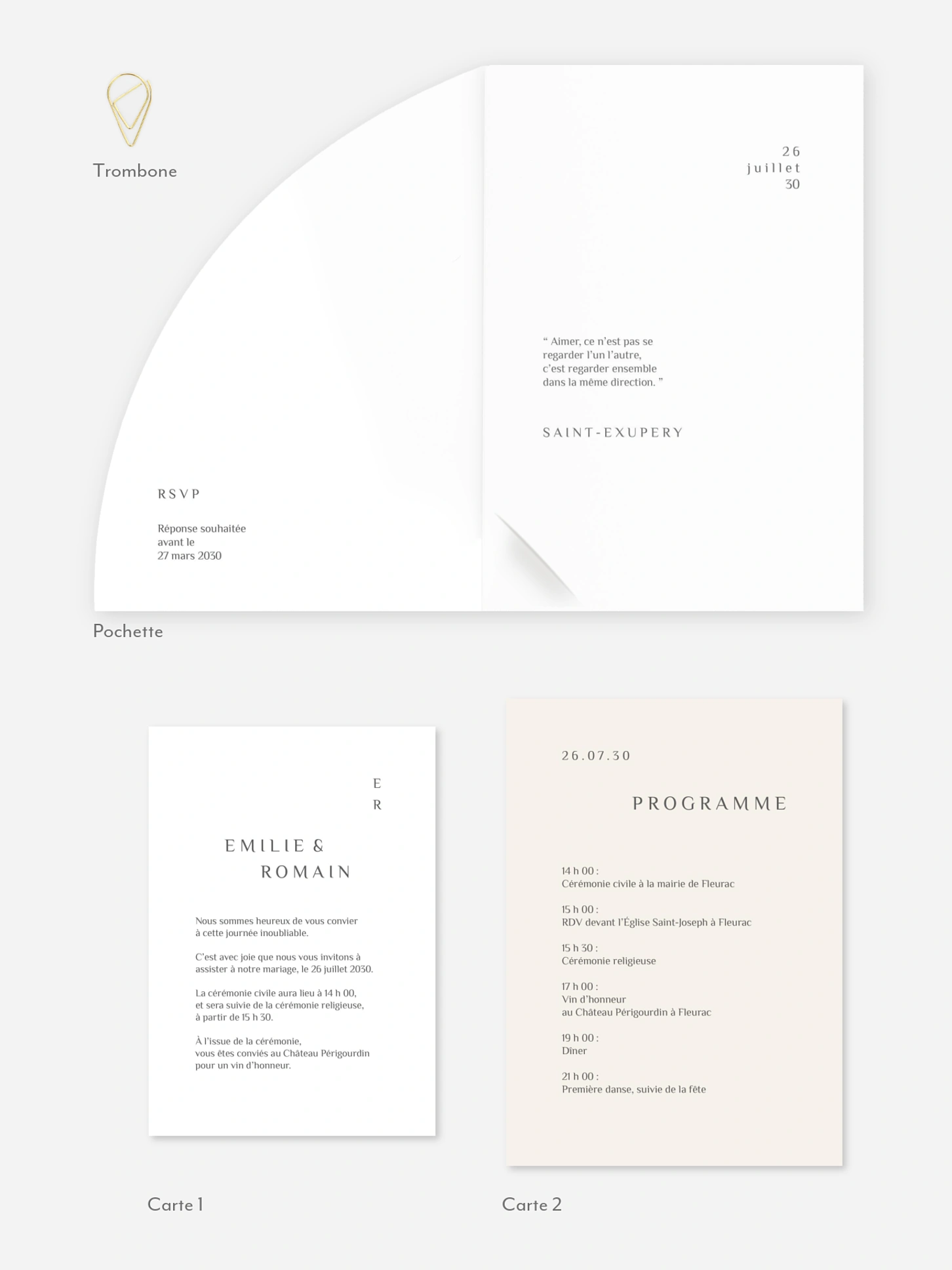 Faire-part de mariage Sigille fleuri