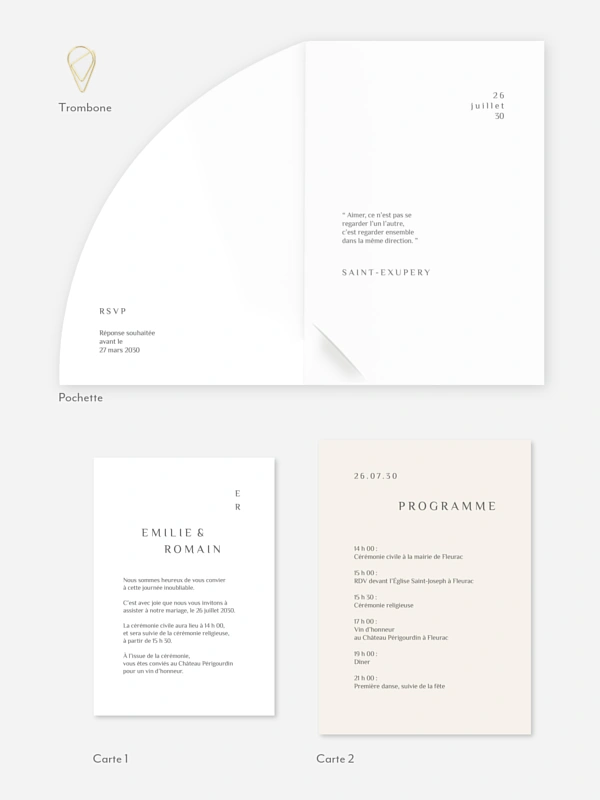 Faire-part de mariage Sigille fleuri