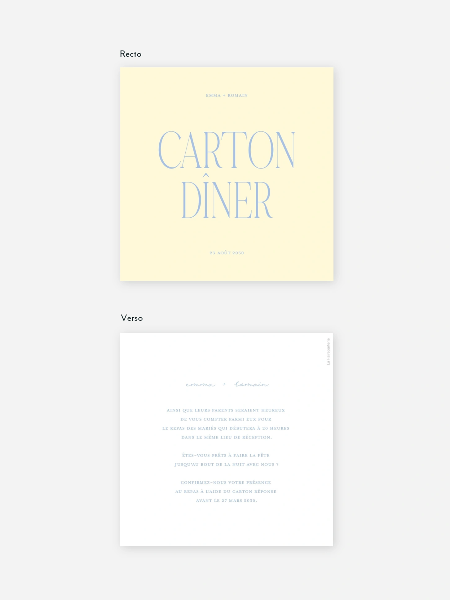 Carton d'invitation Amour simple