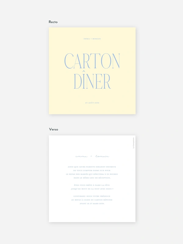 Carton d'invitation Amour simple