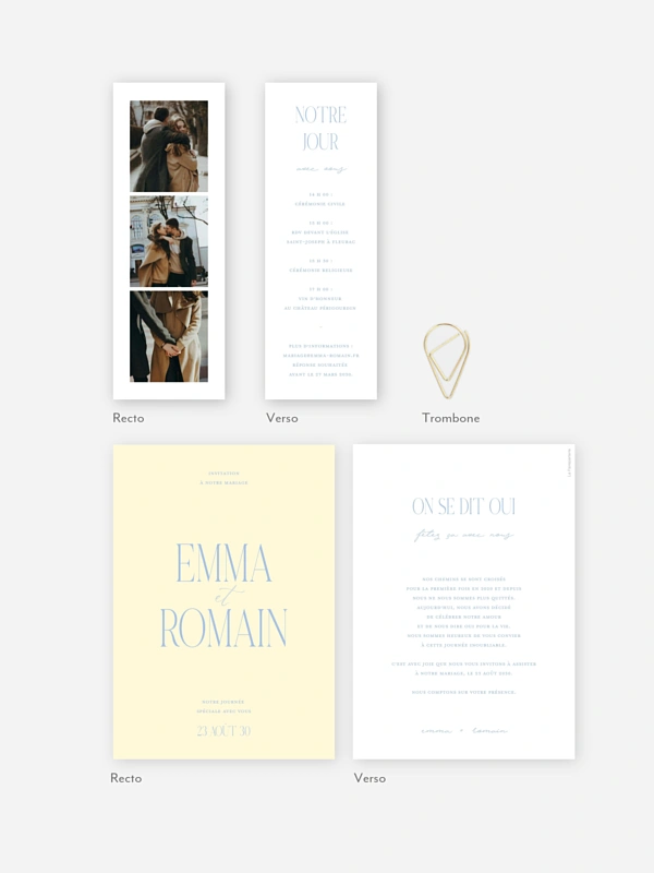 Faire-part de mariage Amour simple
