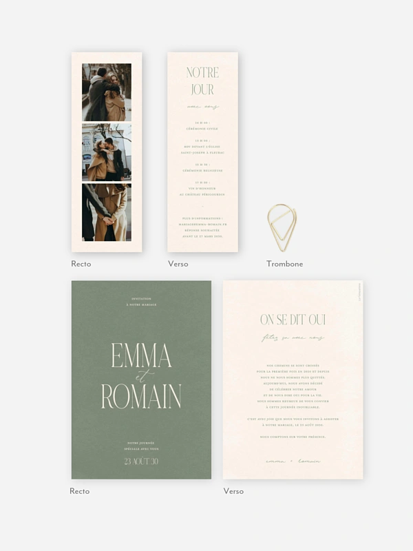 Faire-part de mariage Amour simple