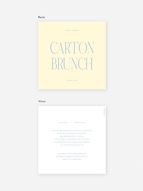 Carte brunch Amour simple