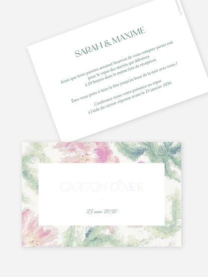 Carton d'invitation Souffle floral