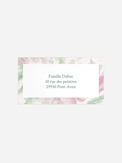 Étiquette destinataire mariage Souffle floral