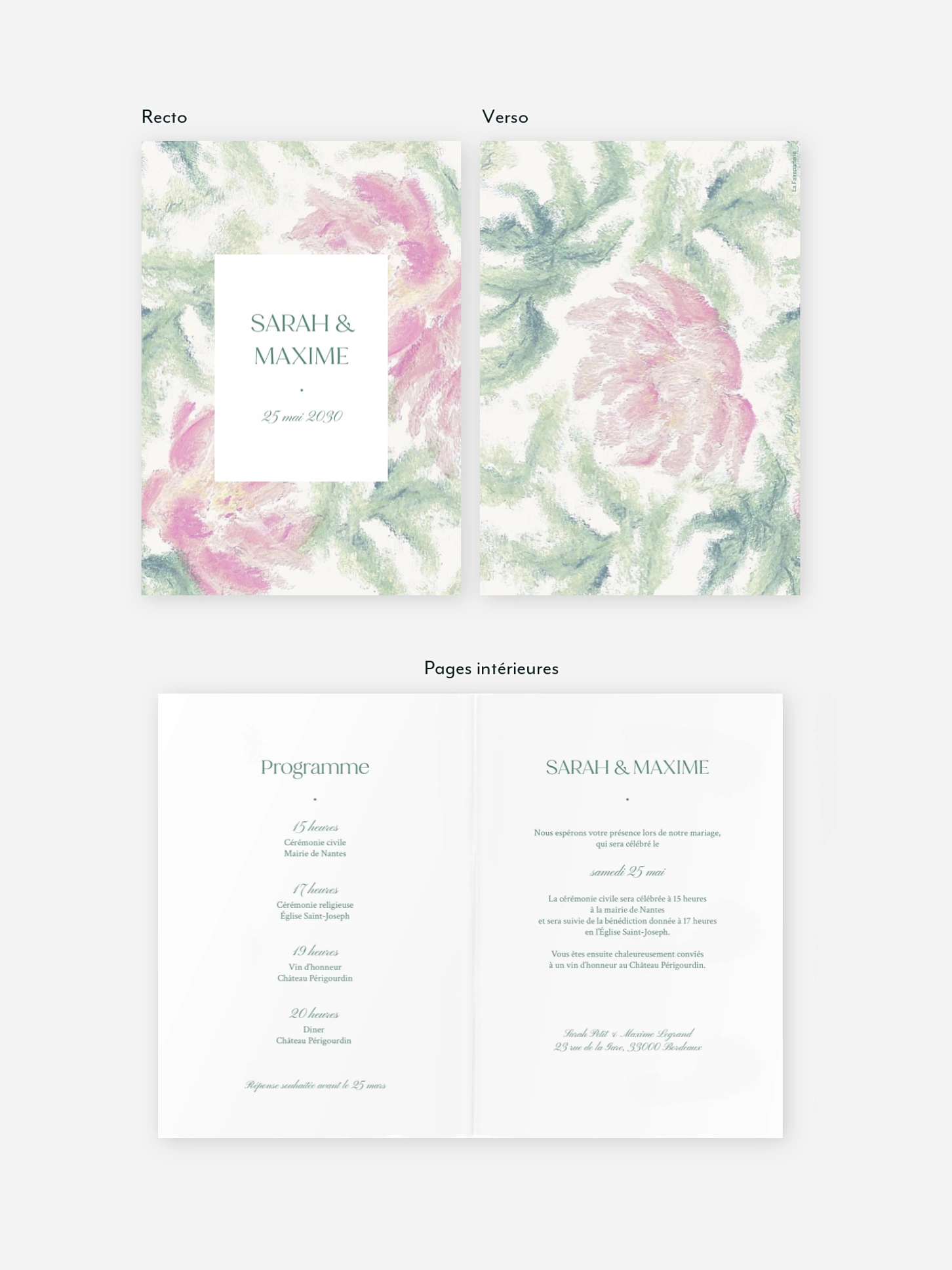 Faire-part de mariage Souffle floral