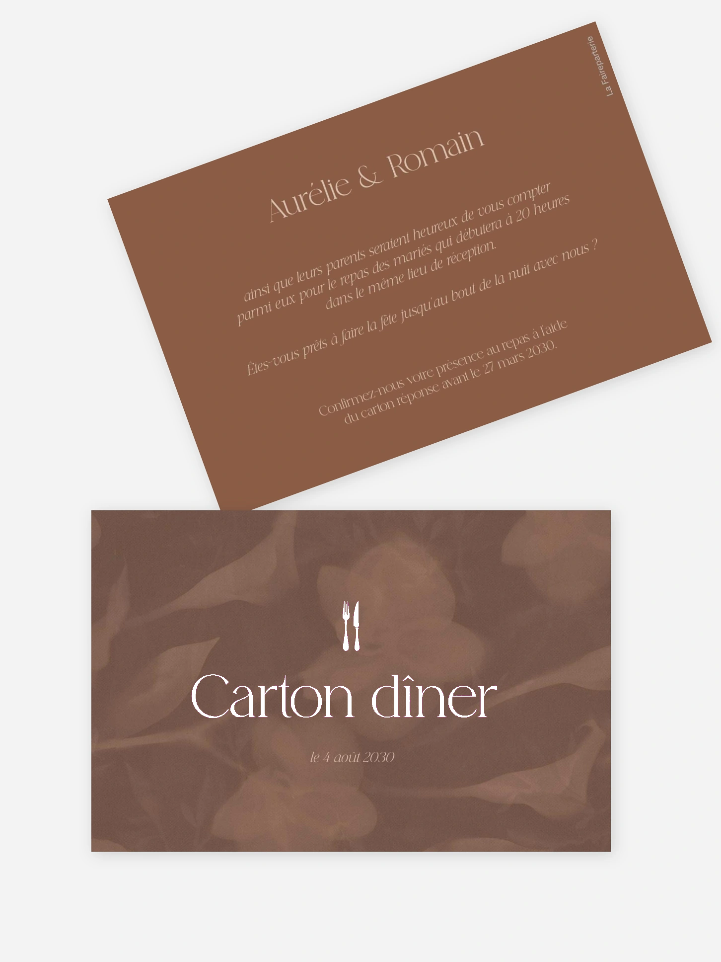 Carton d'invitation Floraison velours
