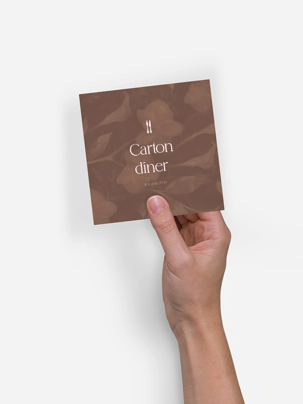 Carton d'invitation Floraison velours