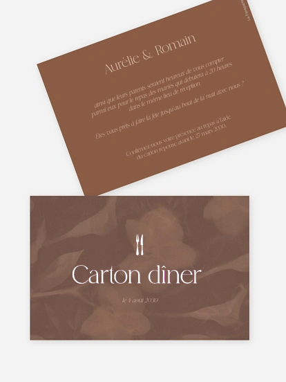 Carton d'invitation Floraison velours