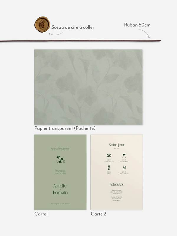 Faire-part de mariage Floraison velours