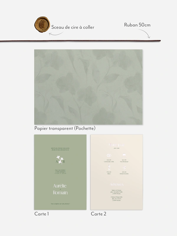 Faire-part de mariage Floraison velours