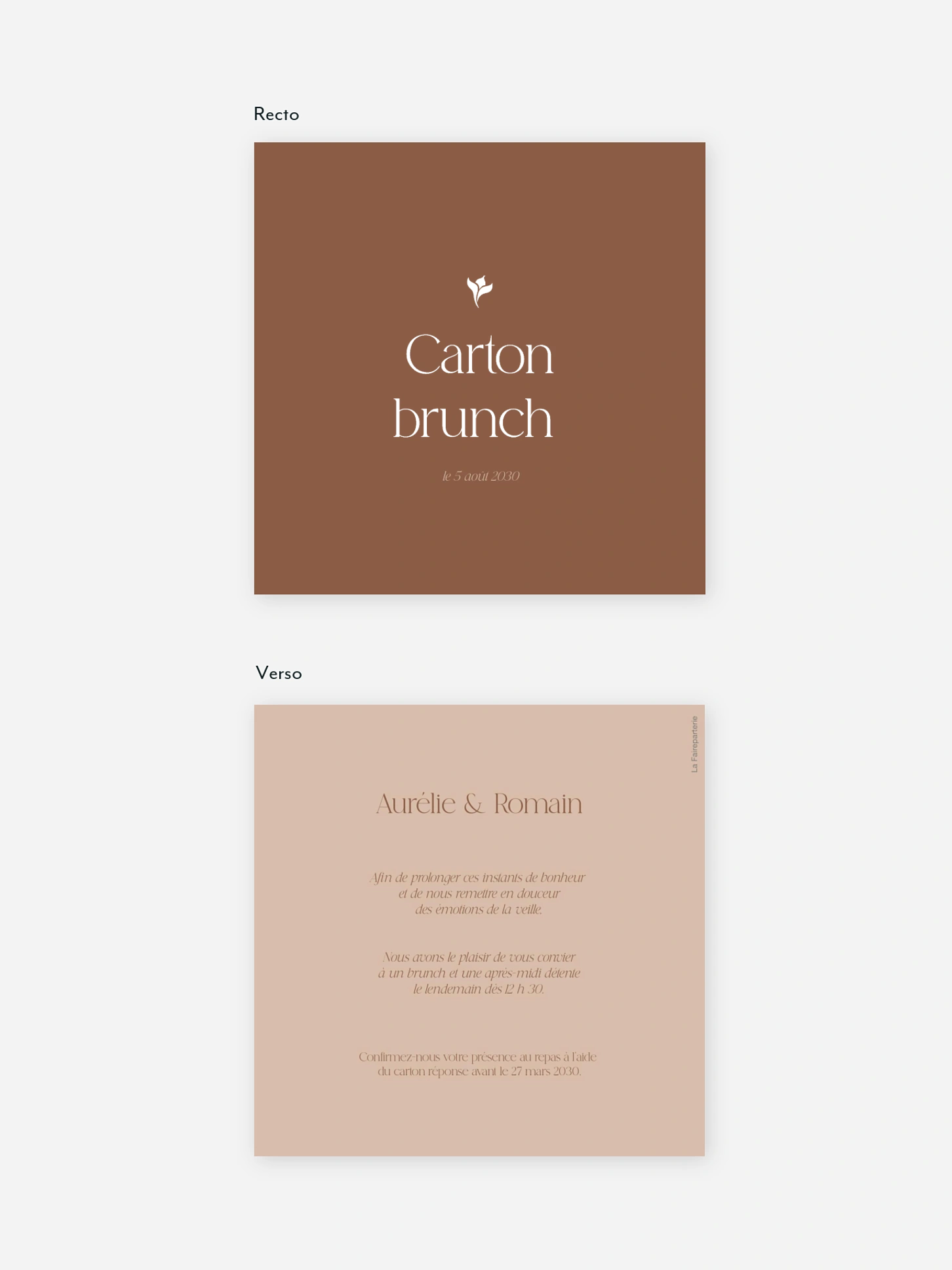 Carte brunch Floraison velours