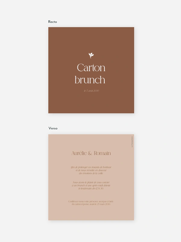 Carte brunch Floraison velours
