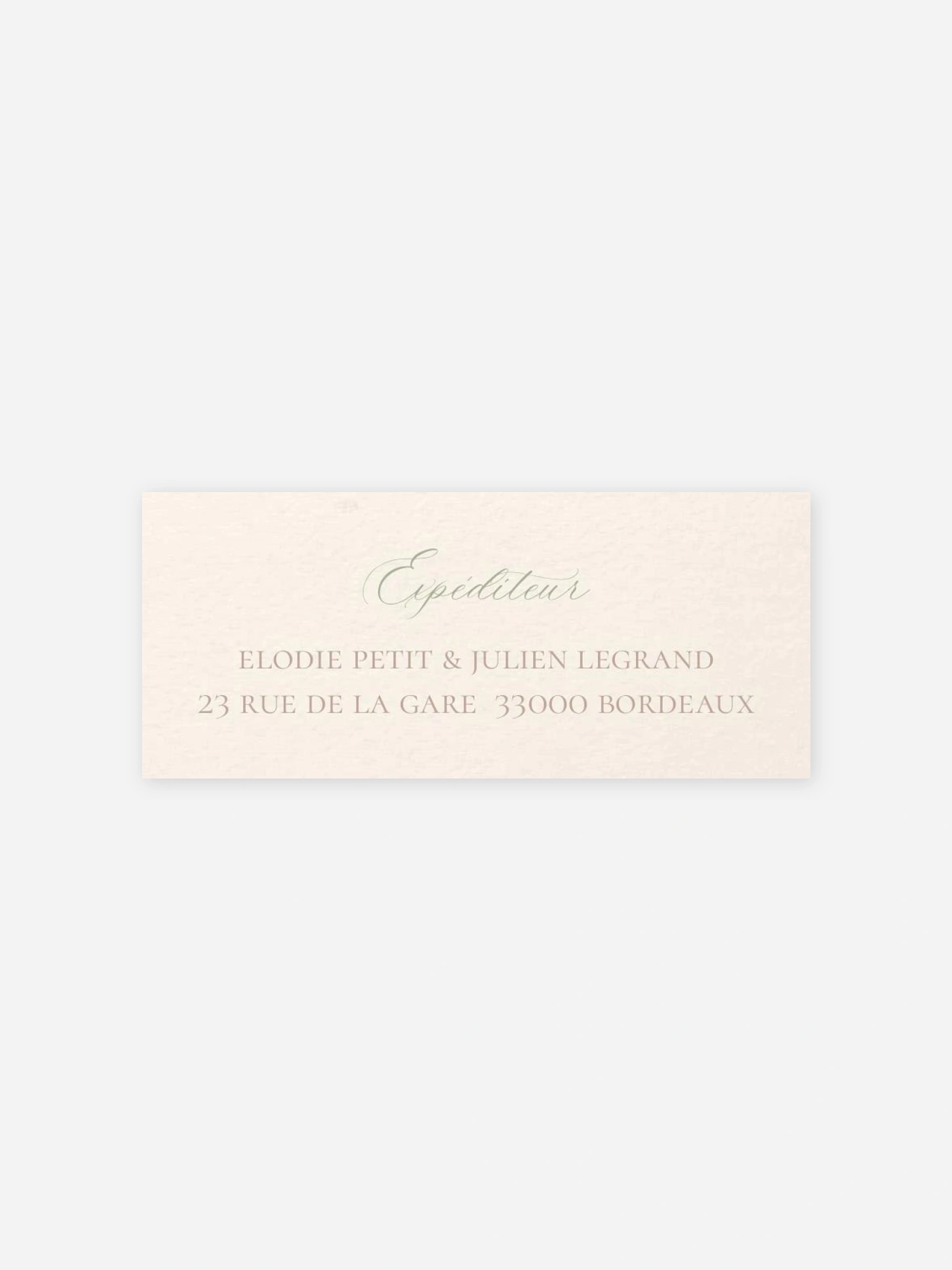 Étiquette expéditeur mariage Fleur de Champs
