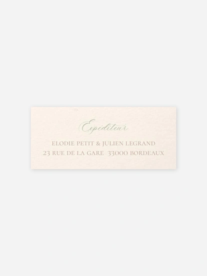 Étiquette expéditeur mariage Fleur de Champs