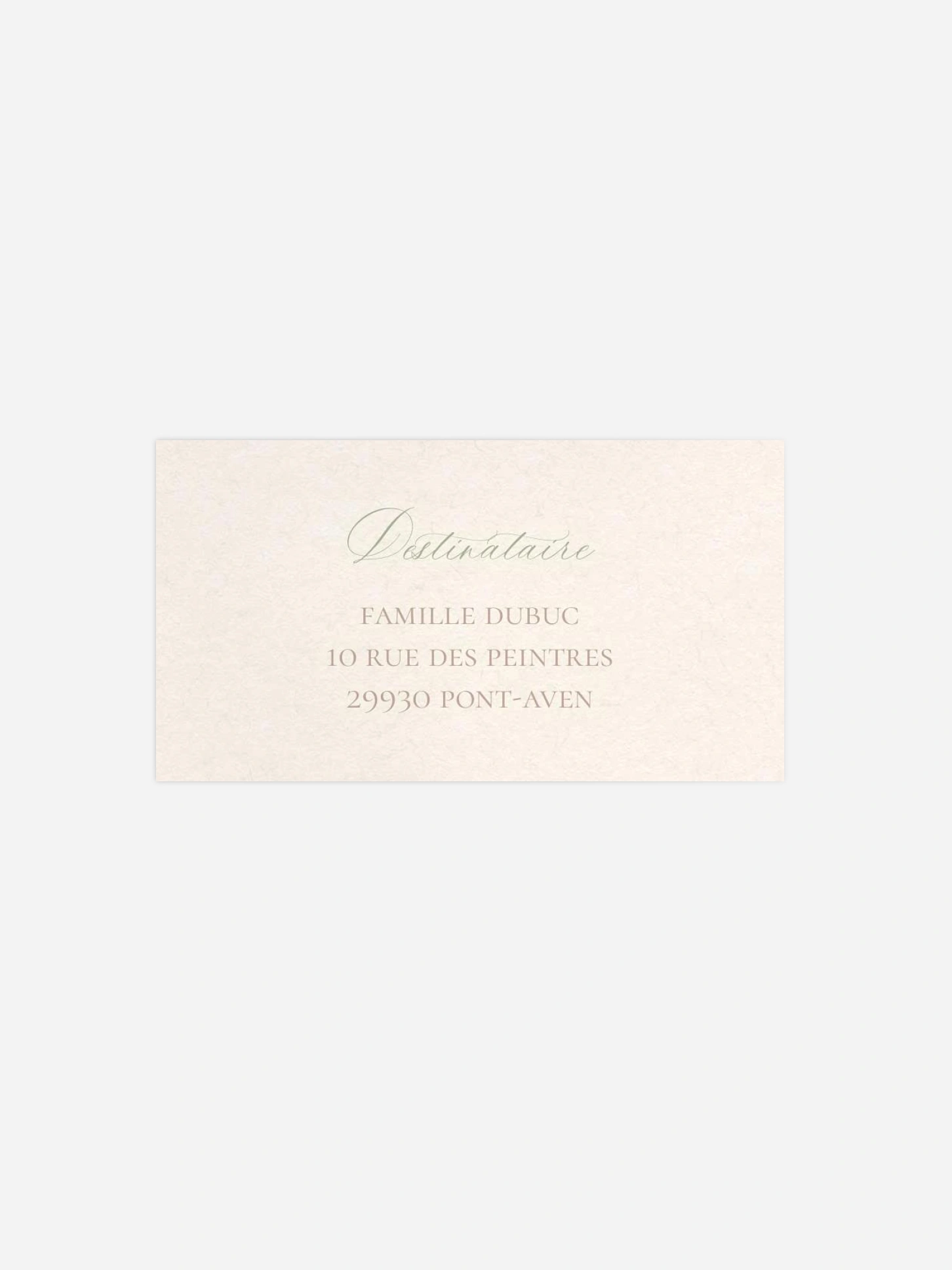 Étiquette destinataire mariage Fleur de Champs