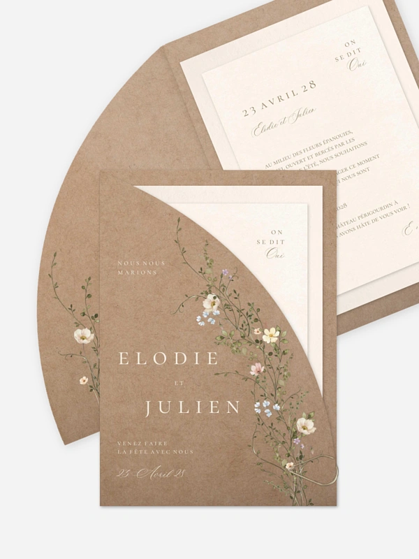 Faire-part de mariage Fleur de Champs