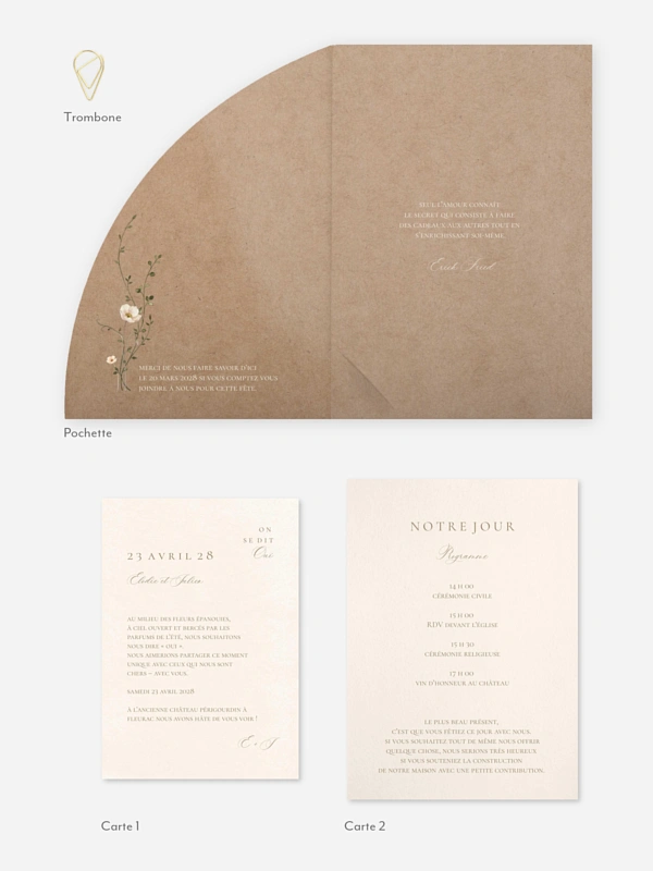 Faire-part de mariage Fleur de Champs