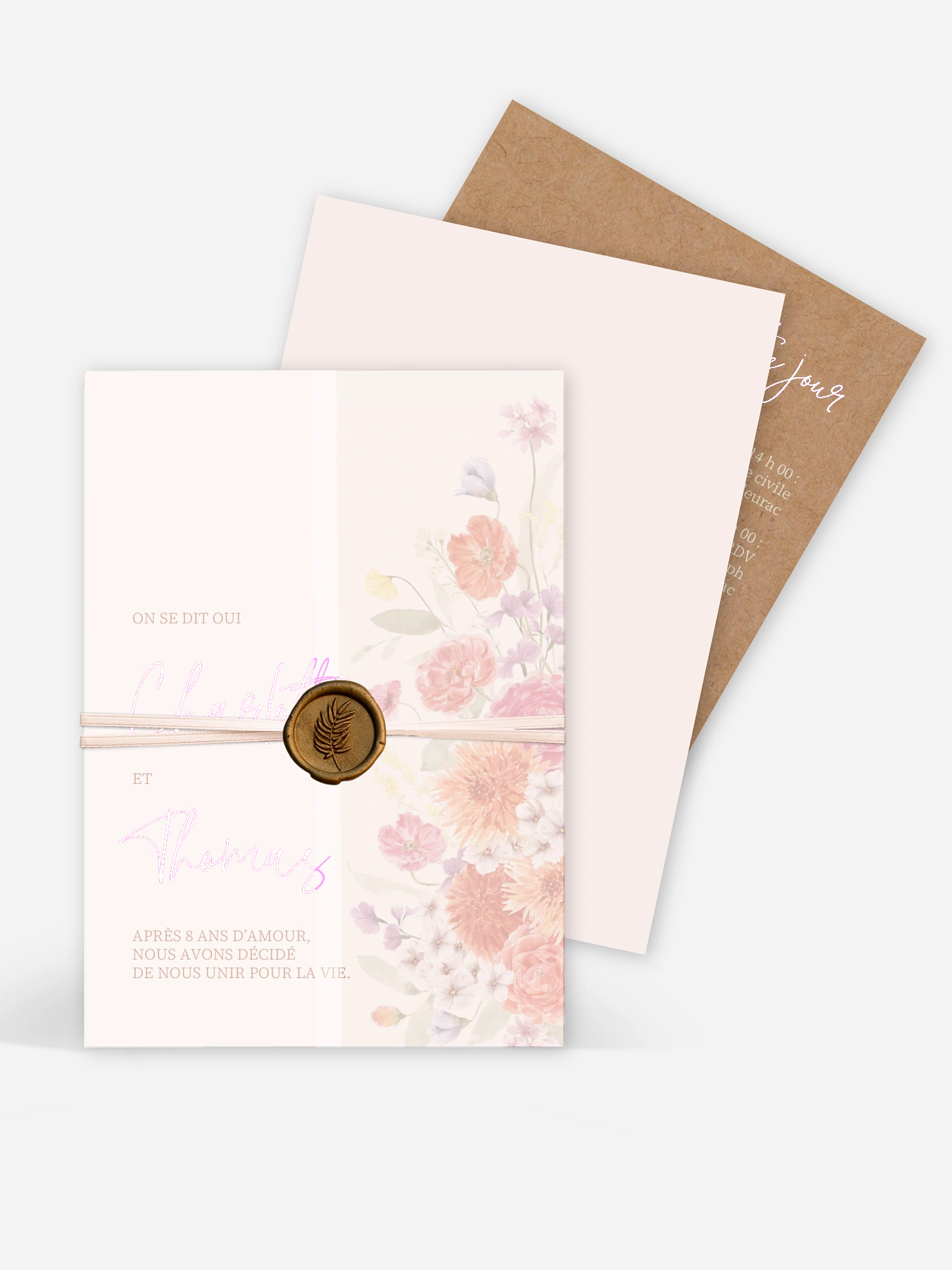 Faire-part de mariage Fusion florale