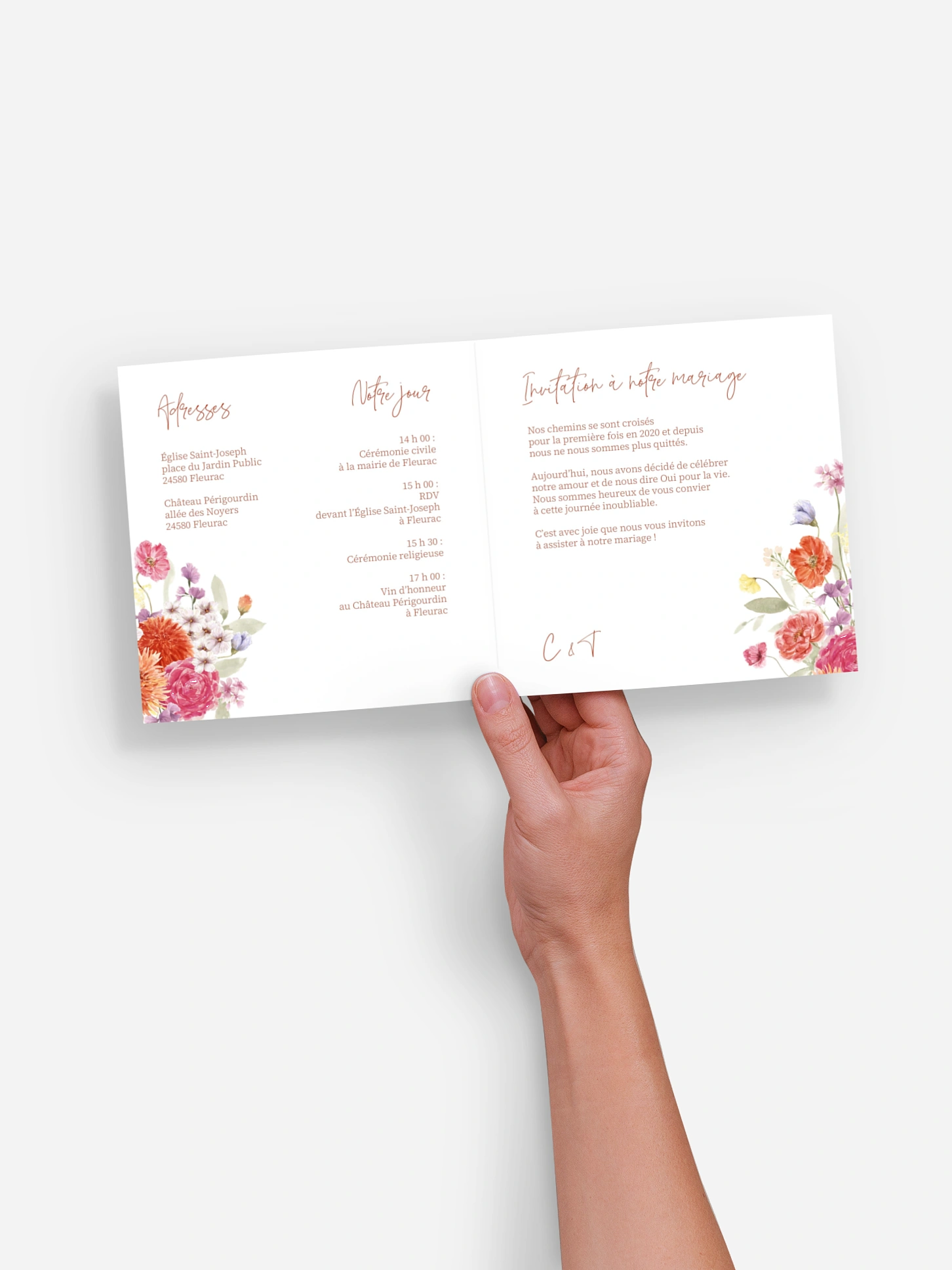 Faire-part de mariage Fusion florale