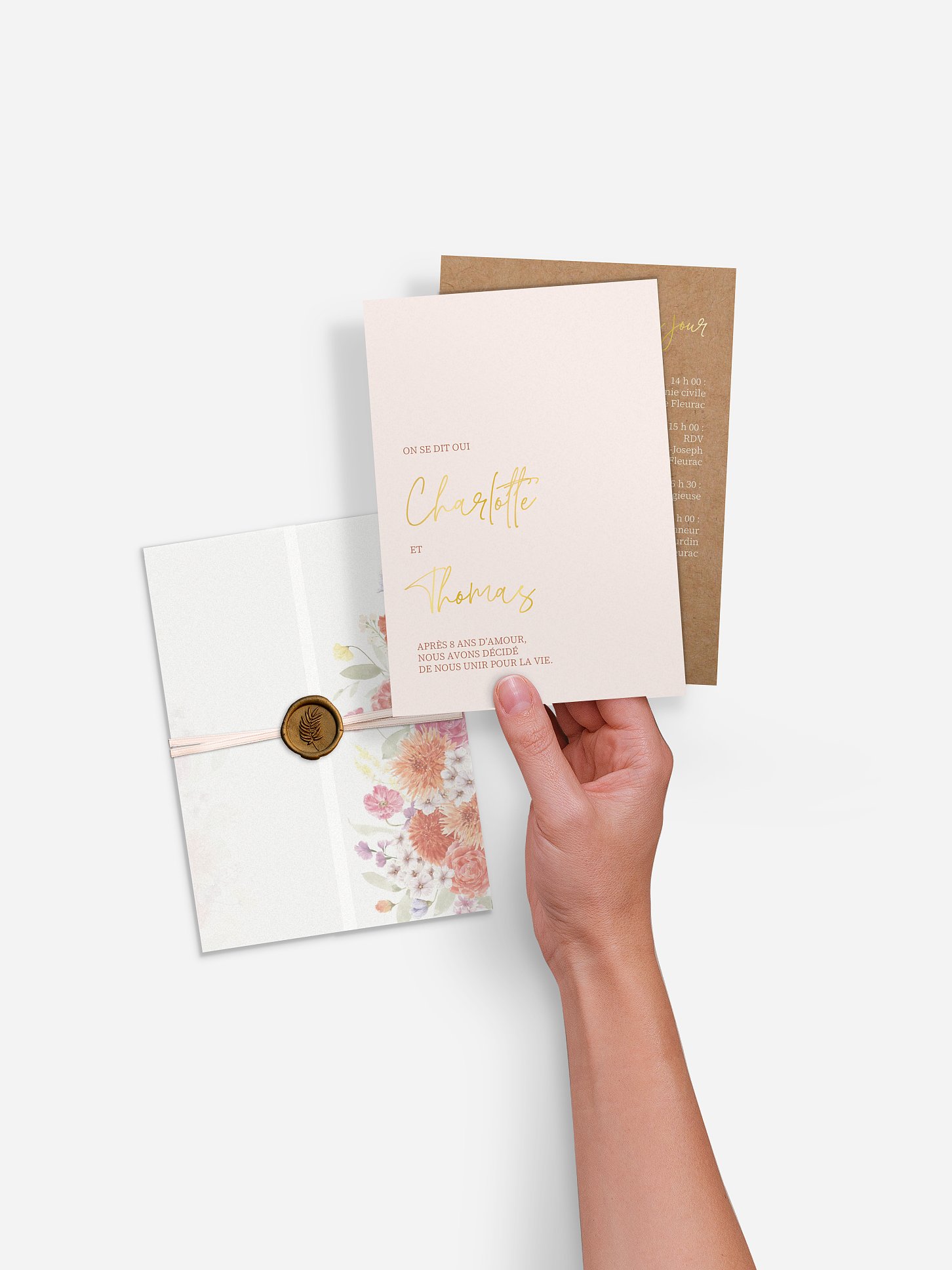 Faire-part de mariage Fusion florale