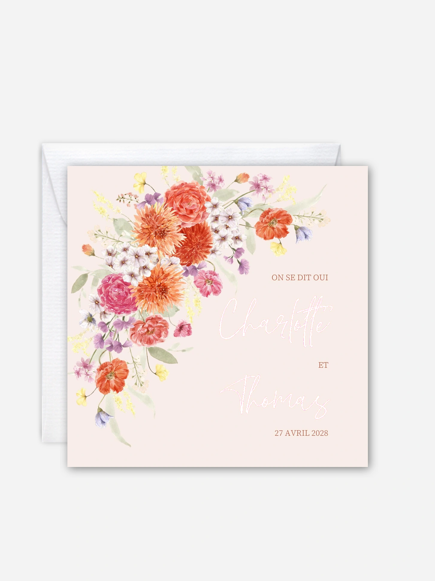 Faire-part de mariage Fusion florale