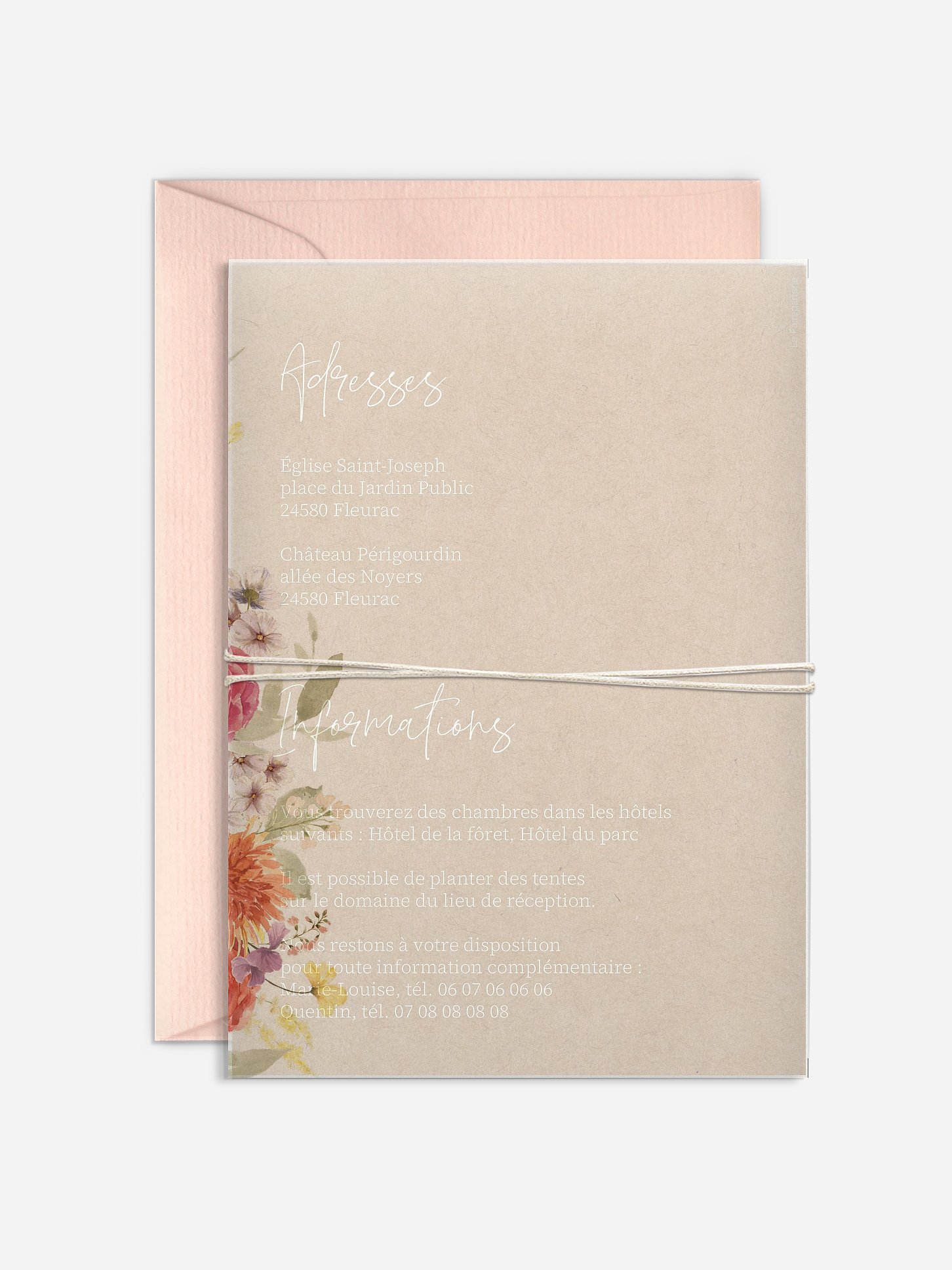 Faire-part de mariage Fusion florale