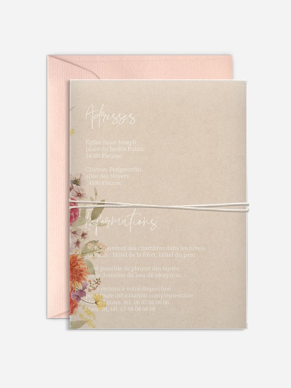 Faire-part de mariage Fusion florale