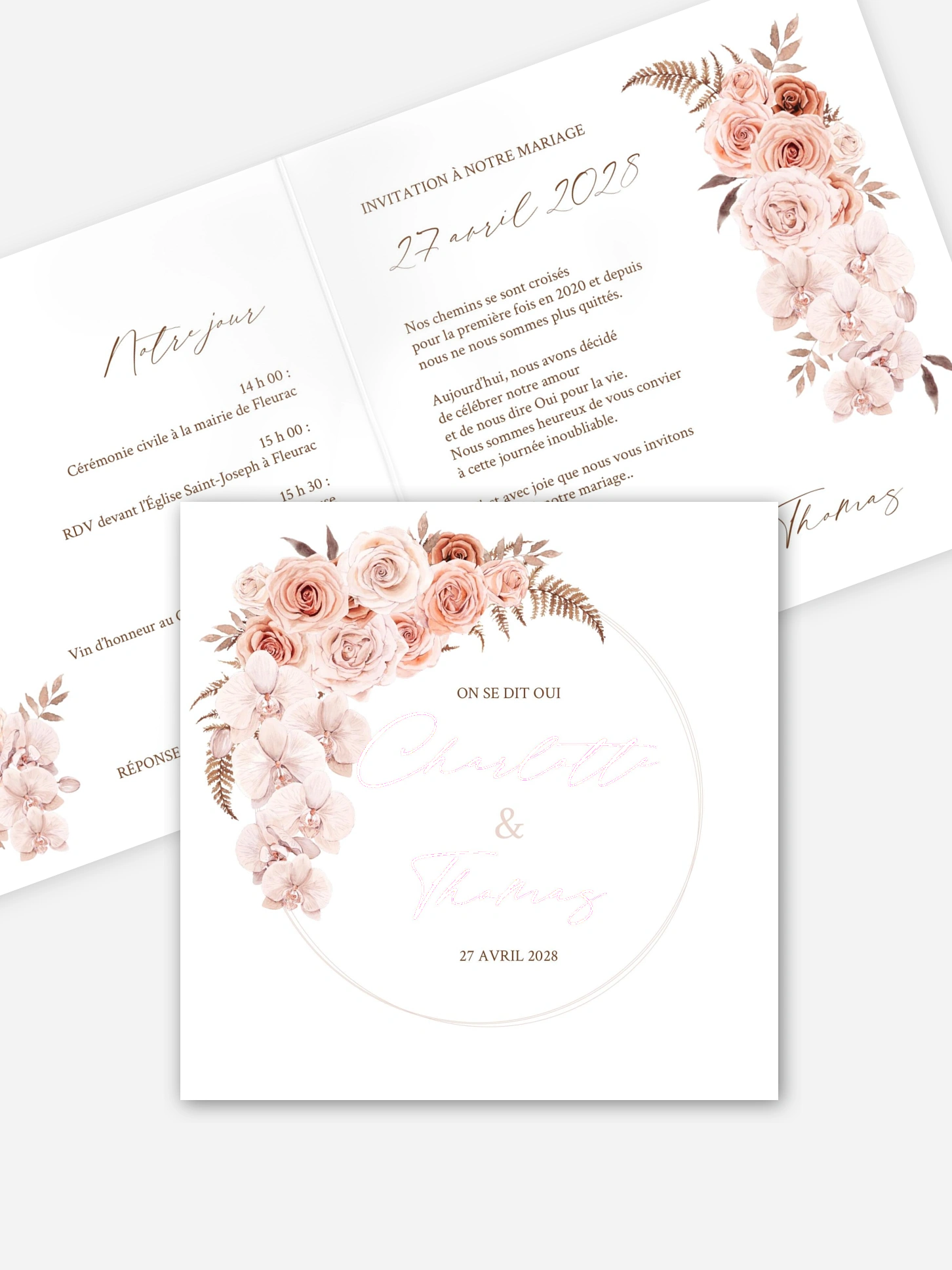Faire-part de mariage Poésie d'orchidées