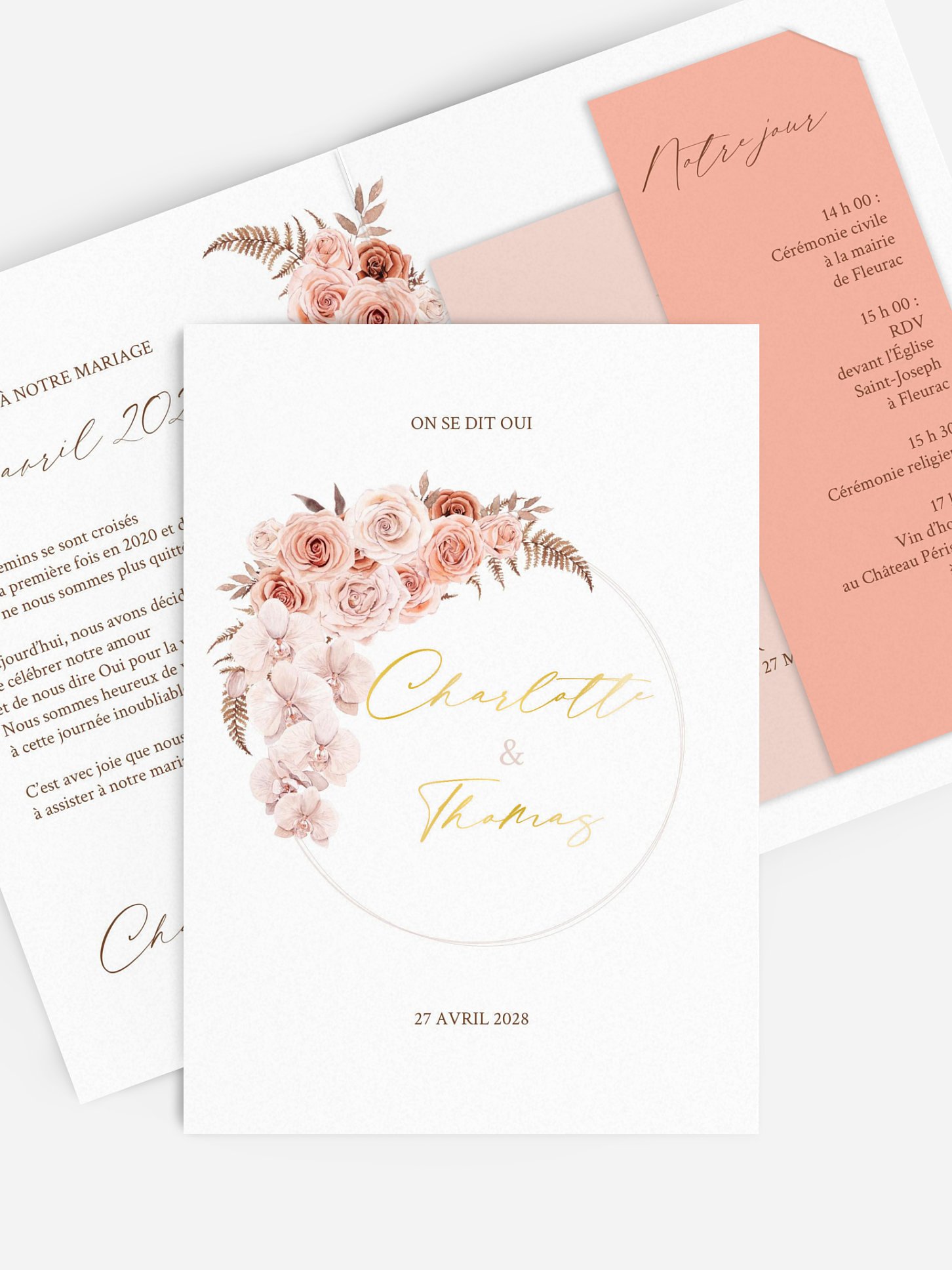 Faire-part de mariage Poésie d'orchidées