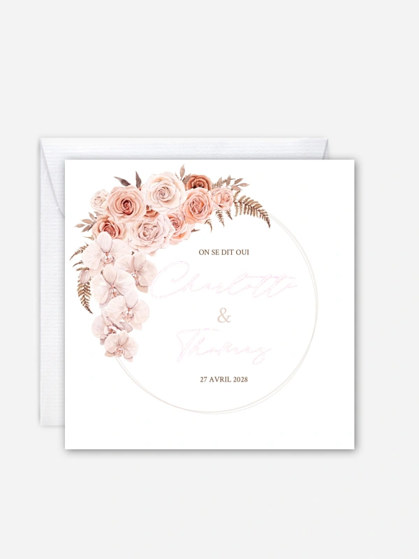 Faire-part de mariage Poésie d'orchidées