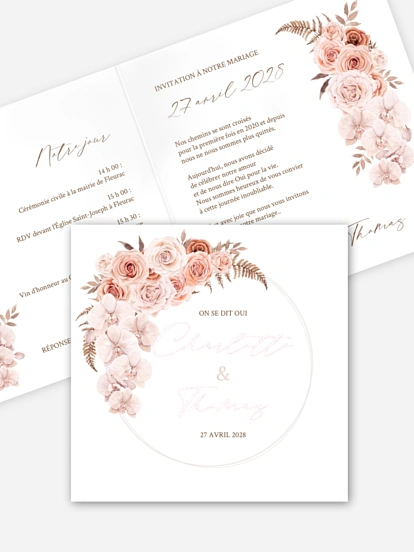 Faire-part de mariage Poésie d'orchidées