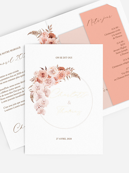 Faire-part de mariage Poésie d'orchidées