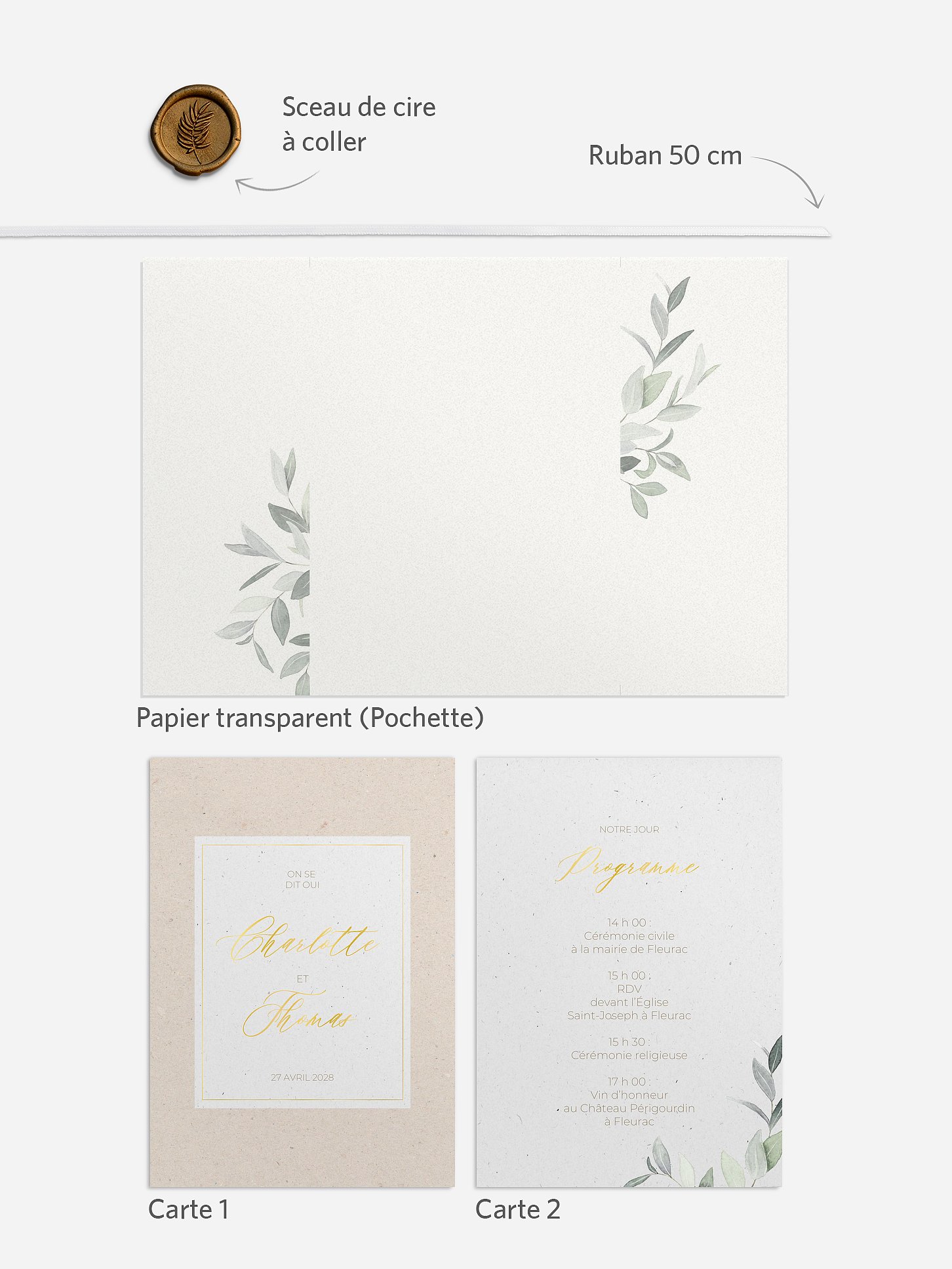 Faire-part de mariage Poésie champêtre